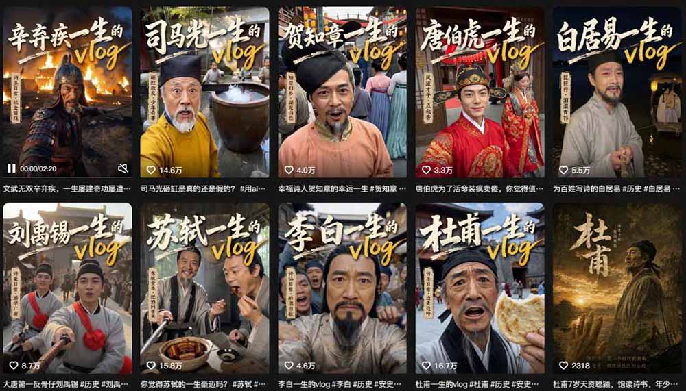AI历史人物Vlog制作课，零基础不露脸短视频变现，附提示词素材