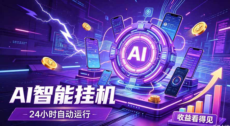AI广告G机副业新风口，设备托管24小时自动变现，小白零基础当天上手盈利