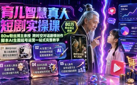 育儿智慧真人短剧实操课：跨时空对话脚本AI生图起号运营全攻略