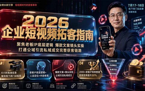 2026企业短视频获客指南：老板IP底层逻辑与爆款文案实操，打通公域引流私域成交链路