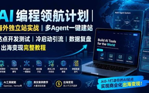 AI编程出海实战：多Agent一键建站，独立站引流变现全教程