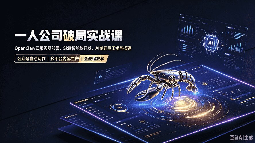 一人公司破局实战：OpenClaw云部署+Skill智能体开发，AI自动化内容生产与多平台发布