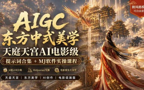 AIGC东方美学天庭天宫AI电影级提示词合集+Midjourney实操教程