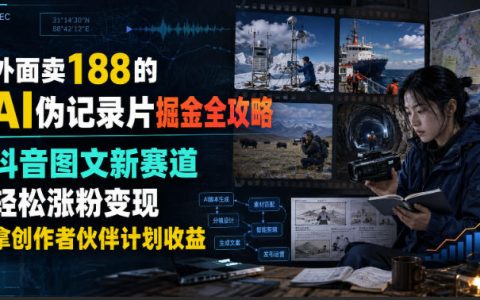 AI伪记录片掘金全攻略：抖音图文新赛道，零基础涨粉变现