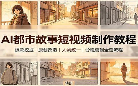 AI都市故事短视频制作全流程：爆款挖掘改写原创，人物统一分镜剪辑实操
