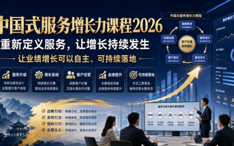 中国式服务增长力课程2026：五力模型+五步法破解获客留客死局，让业绩可持续增长