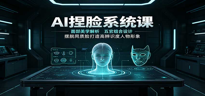 AI捏脸系统课：五官组合设计+面部美学，摆脱同质脸打造高辨识度人物形象