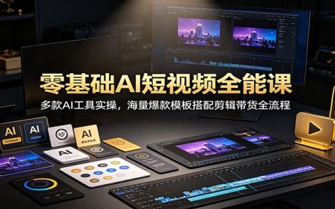 零基础AI短视频全能课：即梦DeepSeek剪映实操，爆款模板带货变现全流程
