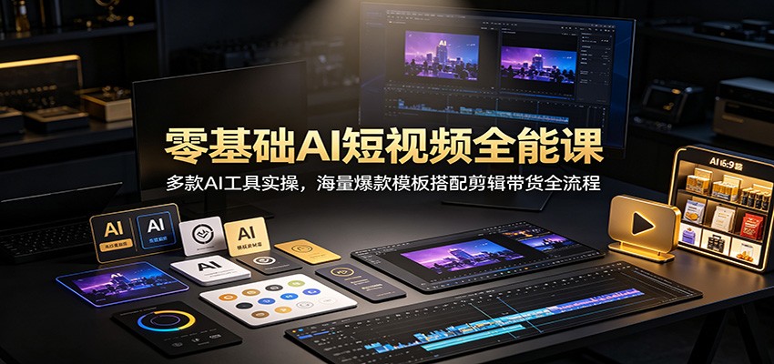 零基础AI短视频全能课:即梦DeepSeek剪映实操,爆款模板带货变现全流程 零基础AI短视频全能课:即梦DeepSeek剪映实操,爆款模板带货变现全流程