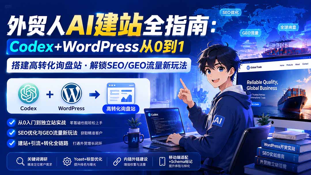外贸人AI建站全指南：Codex+WordPress从0到1搭建高转化询盘站