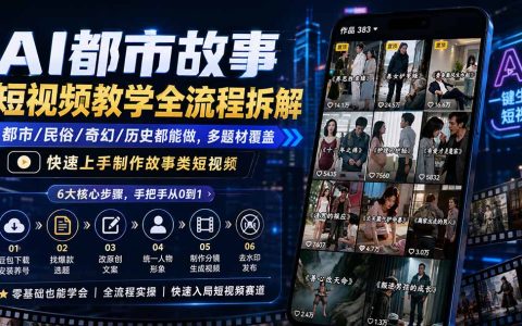 AI都市故事短视频制作全流程：豆包安装养号到爆款分镜去水印实操