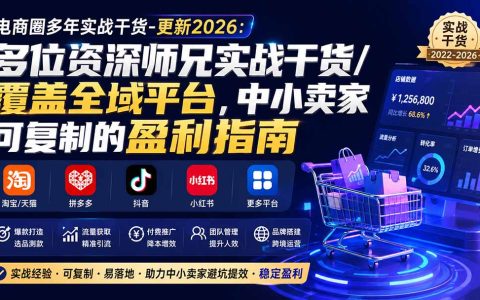 电商圈实战干货2026：全域平台爆款打造与流量获取盈利指南