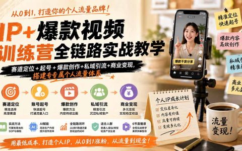 IP爆款视频训练营：赛道定位+AI批量创作+私域引流变现全攻略