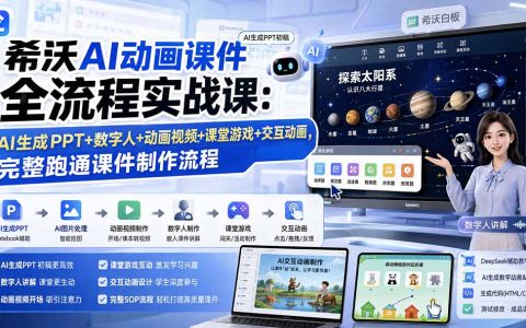 希沃AI课件制作实战课：AI生成PPT+数字人+动画视频+课堂游戏，从入门到精通