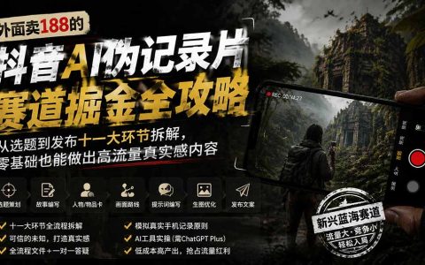 抖音AI伪记录片全攻略：从选题到发布11步拆解，零基础做出高流量真实感内容