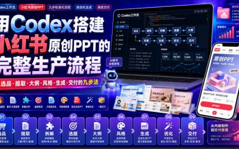 用Codex搭建小红书原创PPT全流程，九步法从选品到交付