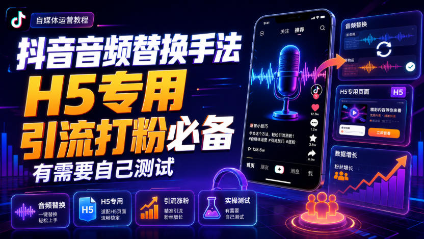 2026 抖音音频替换H5专用教程，引流打粉必备技巧
