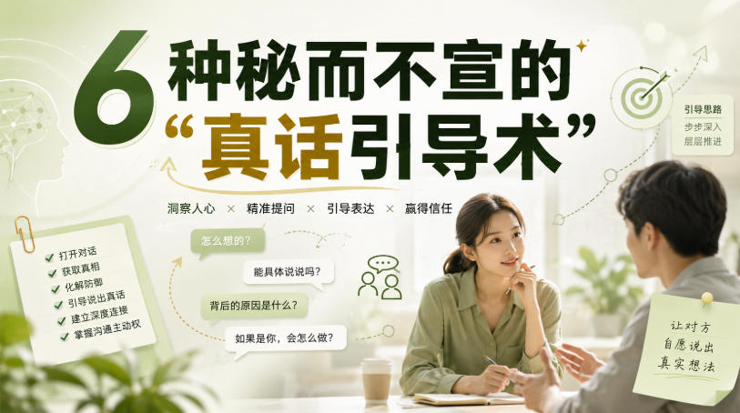领导想让下属说真话？6种秘而不宣的引导术，套话技巧与审讯心理