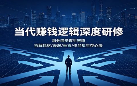 当代赚钱逻辑研修：四类谋生赛道拆解，耗材/表演/垂直/作品集生存心法