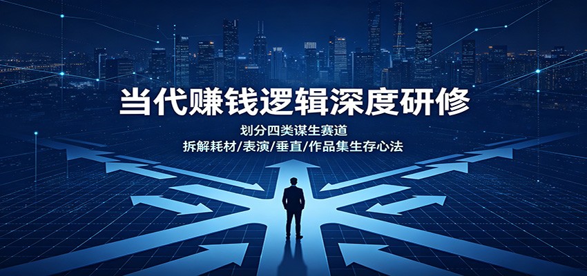 当代赚钱逻辑研修：四类谋生赛道拆解，耗材/表演/垂直/作品集生存心法
