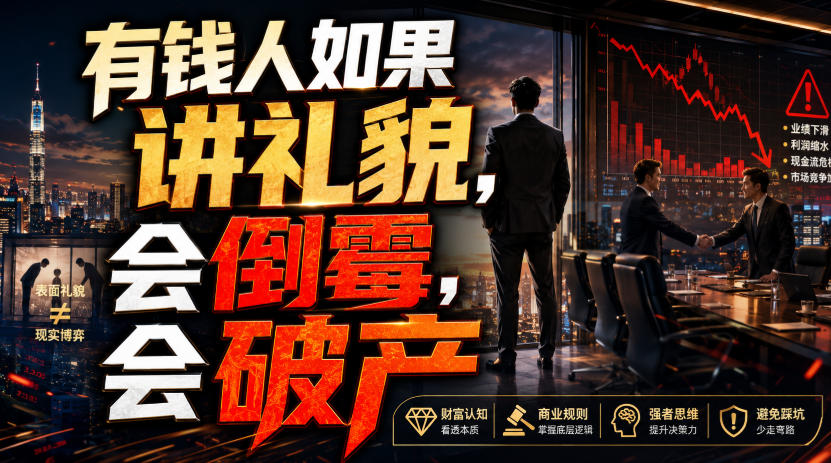有钱人讲礼貌会破产？赚钱是冒犯的艺术，低收入人群慎入