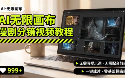 AI无限画布漫剧分镜视频教程，零基础批量日更短剧，小说推文必备