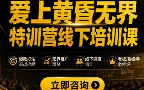 爱上黄昏无界特训营AI推广实战杭州线下课，淘宝天猫老板必学直通车精准人群SOP