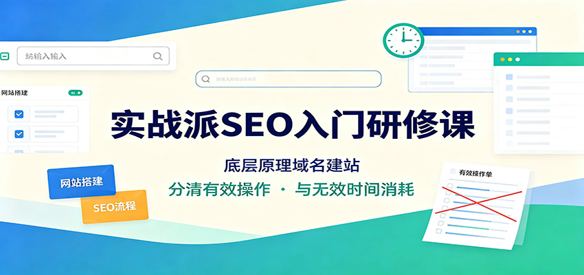 实战派SEO入门课：谷歌独立站建站与关键词排名底层逻辑