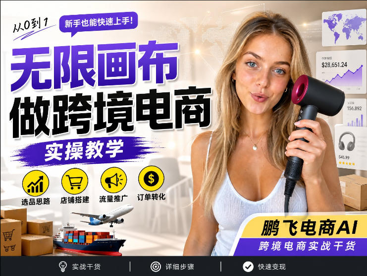 AI无线画布制作商品宣传视频教程，跨境电商四步搞定本地化带货视频