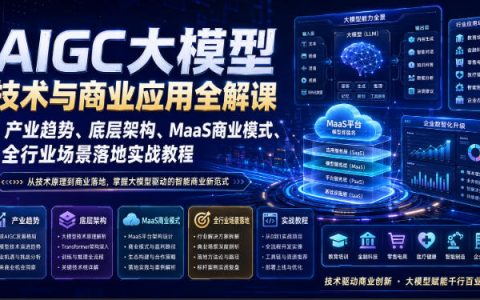 AIGC大模型商业应用全解：底层架构、MaaS模式与全行业落地实战