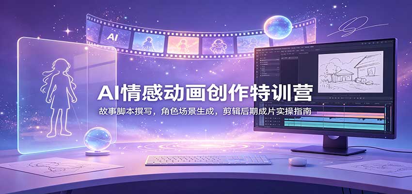 AI情感动画制作全攻略：故事脚本分镜+角色场景生图+剪映后期实操