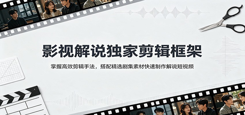 影视解说剪辑实操课:高效剪辑手法+精选剧集素材,新手快速出片 影视解说剪辑实操课:高效剪辑手法+精选剧集素材,新手快速出片