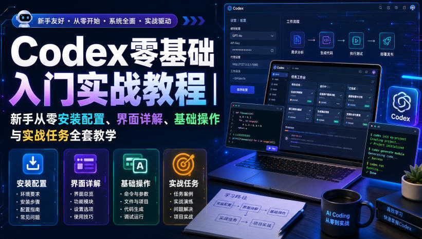 Codex零基础入门教程：从安装配置到实战任务，新手快速上手AI工具