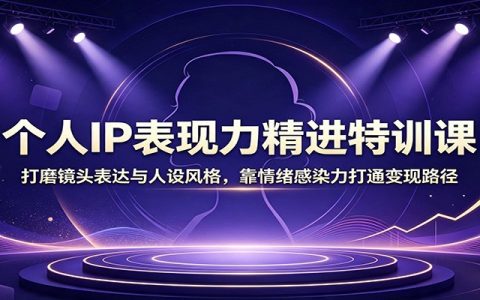 个人IP表现力特训：镜头表达与人设打造，情绪感染力驱动变现