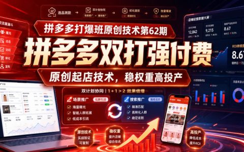 拼多多双打强付费起店技术，稳定成本+全店托管双计划，稳权重高投产