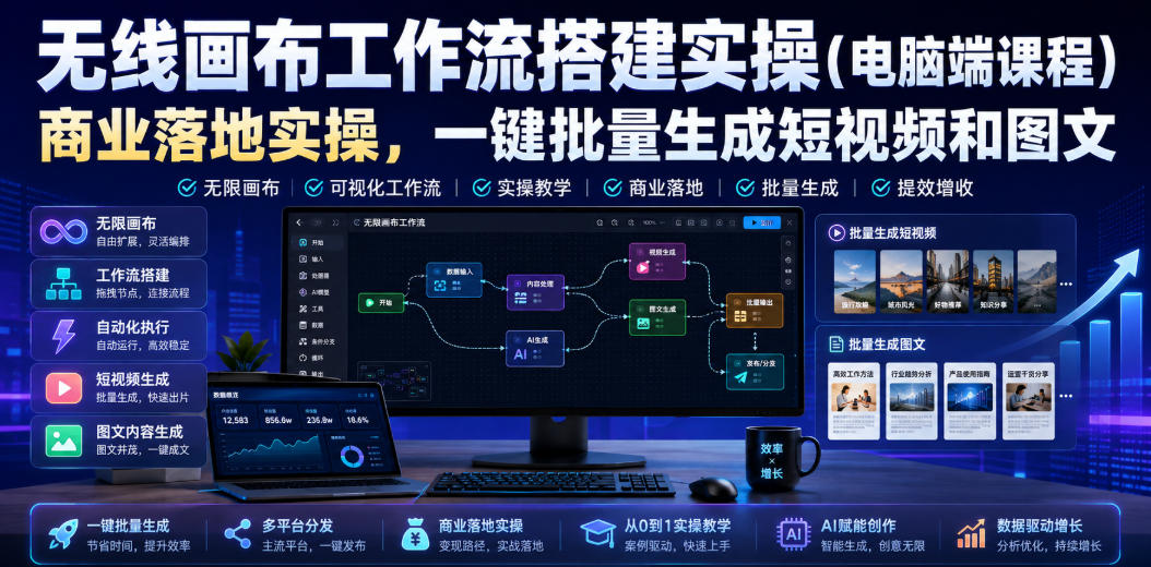 无线画布工作流实操:电脑端批量生成带货短视频图文教程 无线画布工作流实操:电脑端批量生成带货短视频图文教程