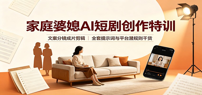 AI短剧制作教程：婆媳剧情手机剪辑，即梦分镜提示词与抖音潜规则