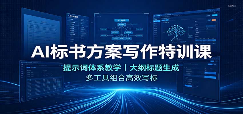 AI标书方案写作特训：提示词体系教学，多工具组合高效写标书