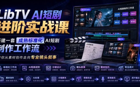 AI短剧制作全流程实战课：从分镜脚本到角色场景设计，搭建标准化工作流高效量产