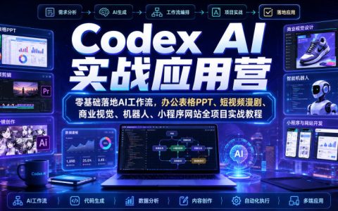 Codex AI实战营：零基础办公PPT短视频小程序网站全项目落地