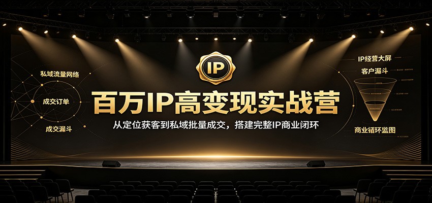 百万IP高变现实战营：从定位获客到私域批量成交，搭建完整商业闭环