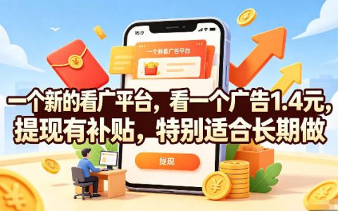看广告赚米新平台，单次1.4元提现有补贴，手机日撸20适合长期做