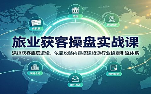 旅业获客操盘实战课：深挖底层逻辑，用攻略内容搭建旅游引流成交体系