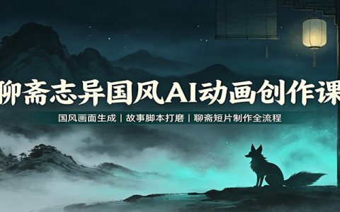 聊斋志异国风AI动画制作课，Midjourney提示词+分镜脚本，古风漫剧短视频创作全流程