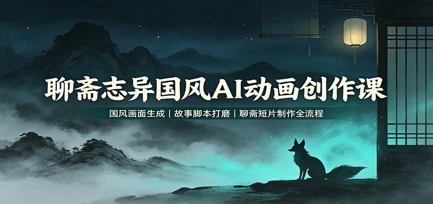 聊斋志异国风AI动画制作课，Midjourney提示词+分镜脚本，古风漫剧短视频创作全流程