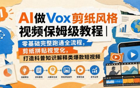 AI剪纸风科普视频教程：零基础用AI做Vox风格动画，知识可视化全流程