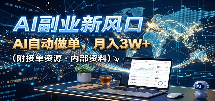AI副业风口:AI自动做单变现全流程,附接单资源,新手变现3W+ AI副业风口:AI自动做单变现全流程,附接单资源,新手变现3W+