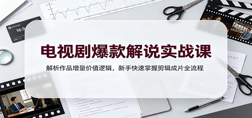 电视剧解说实战课：增量逻辑+剪映双轨道剪辑，新手快速出片变现