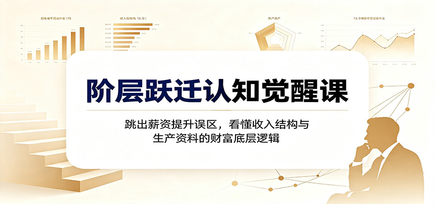 阶层跃迁认知觉醒：看懂收入结构与生产资料，摆脱薪资陷阱与时间换钱困局