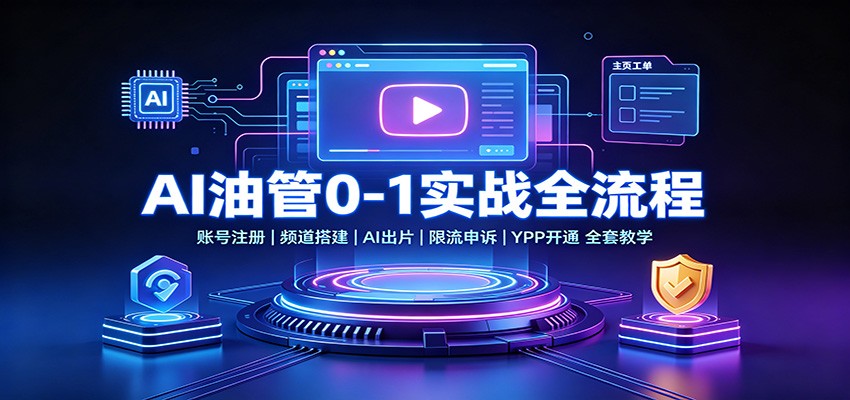 AI油管0-1实战：账号搭建到YPP开通，即梦AI出片限流申诉全套教程